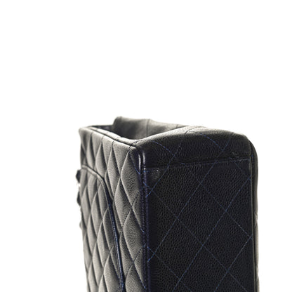 Chanel Caviar Quilted Maxi Double Flap Navy Blue 14 of 14
