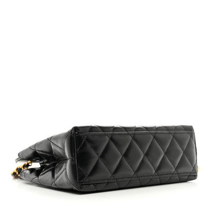 Chanel Shiny Aged Calfskin Quilted Nano Kelly Shopper Black 4 of 10