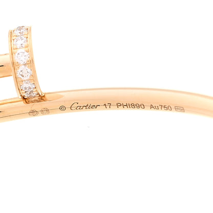 Cartier 18K Yellow Gold Diamond Small Juste Un Clou Bracelet 17 4 of 5