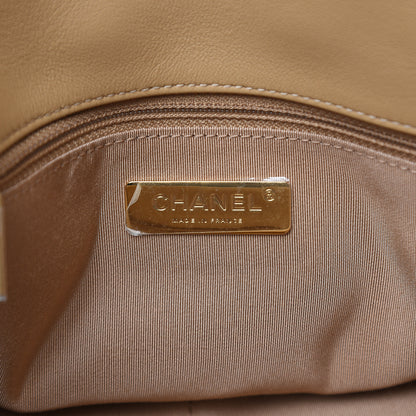 Chanel Lambskin Quilted Medium 19 Flap Dark Beige 6 of 10
