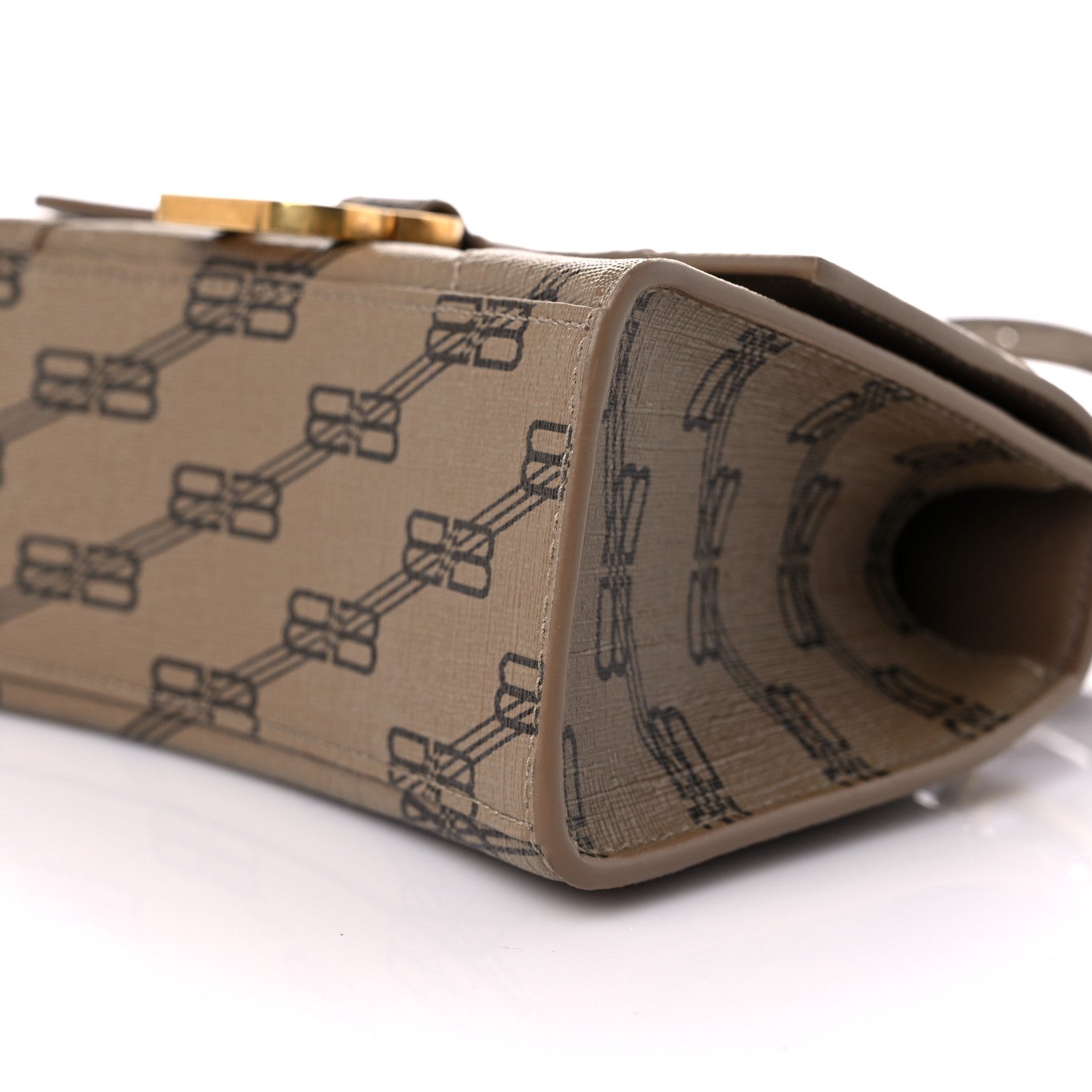 Balenciaga Coated Canvas BB Monogram Hourglass Top Handle Bag XS Beige Brown 10 of 14