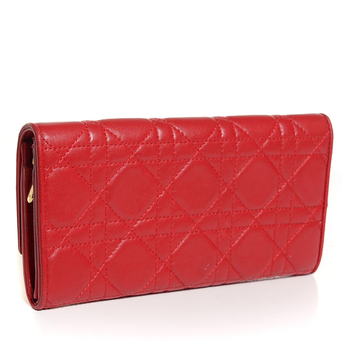 Lambskin Cannage Rendezvous Wallet Red