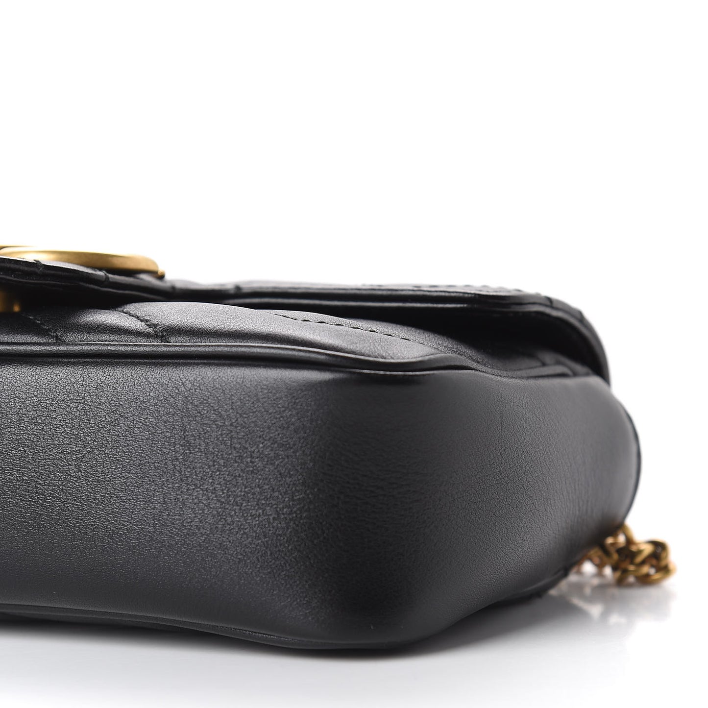 Calfskin Matelasse Super Mini GG Marmont Shoulder Bag Black
