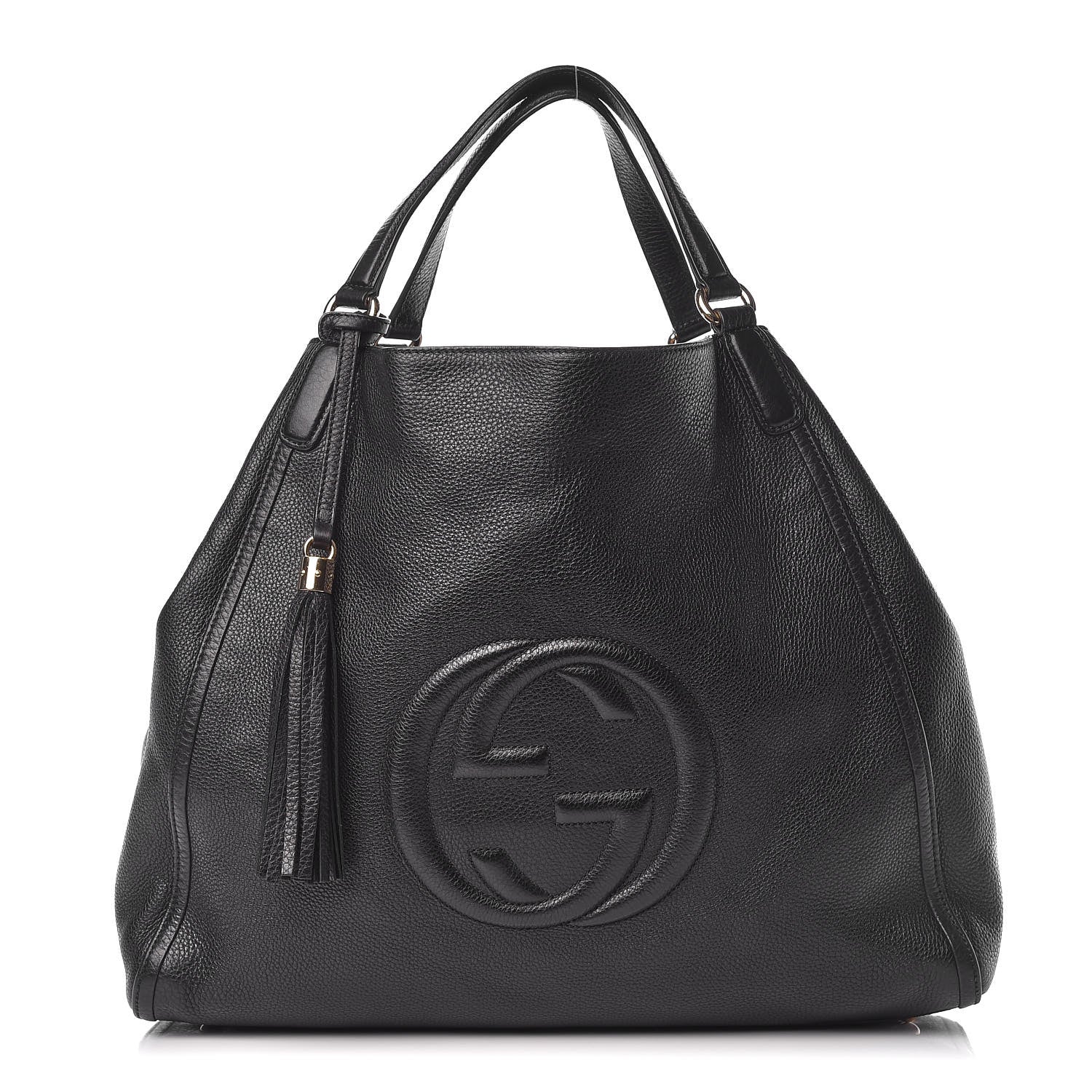 Gucci Pebbled Calfskin Large Soho Shoulder Bag Black 1 of 12
