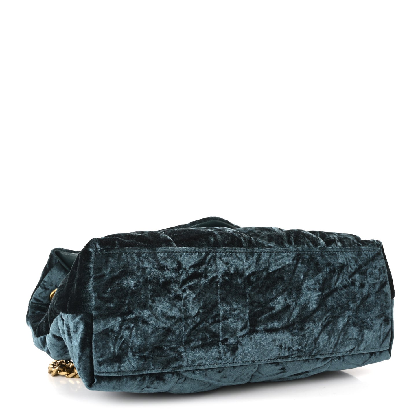 Velvet Y Quilted Monogram Small Loulou Chain Satchel Dark Green