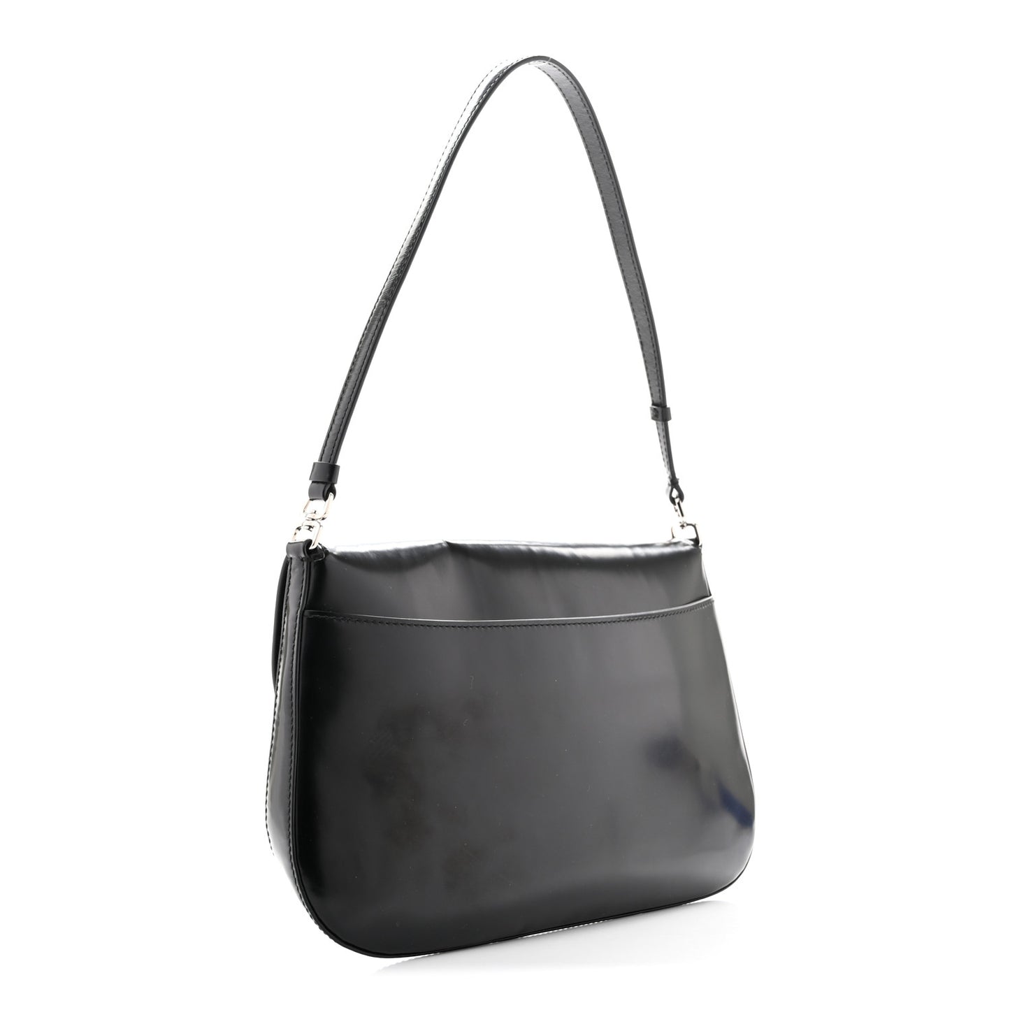 Spazzolato Cleo Flap Shoulder Bag Black