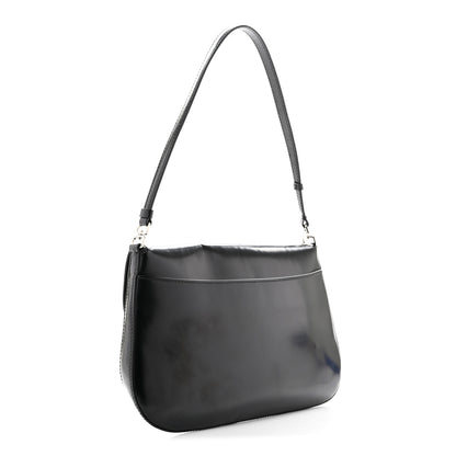 Prada Spazzolato Cleo Flap Shoulder Bag Black 2 of 10