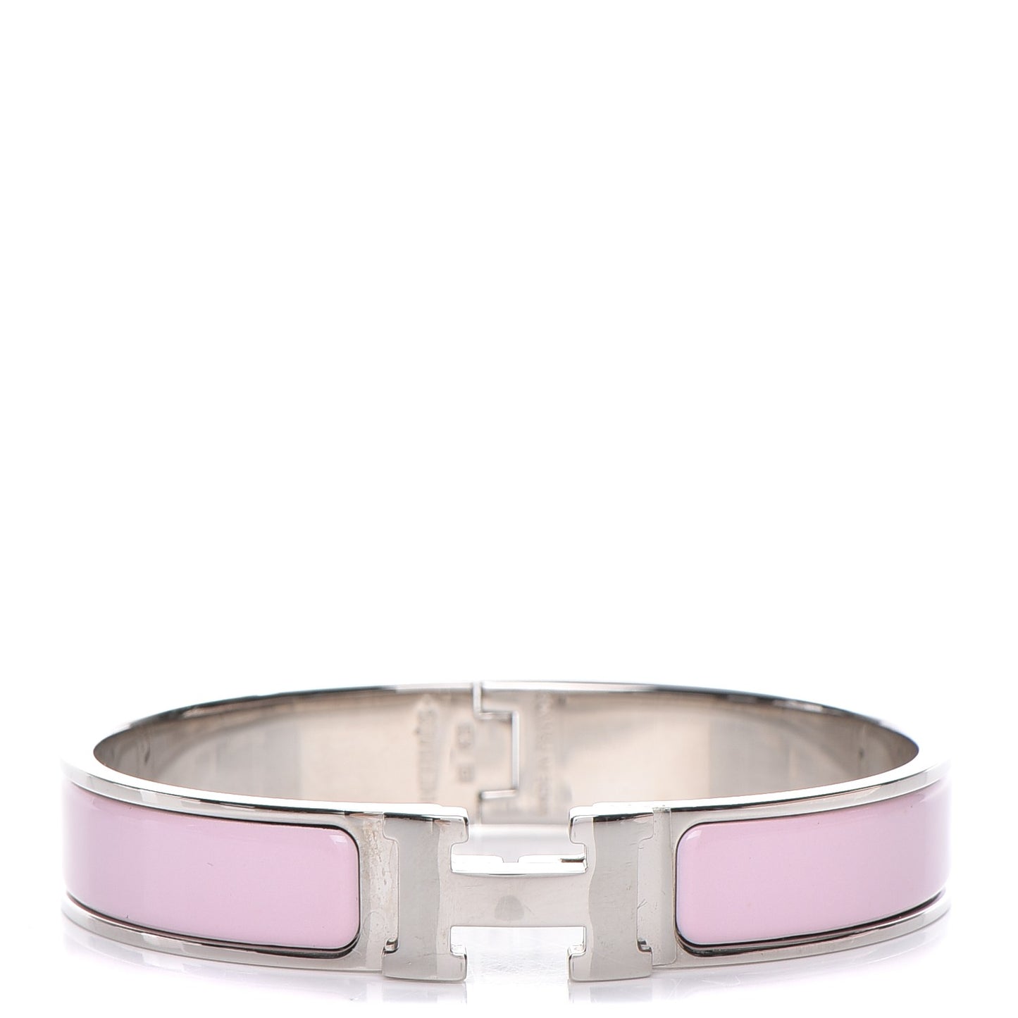 Enamel Narrow Clic Clac H Bracelet GM Rose Nacarat