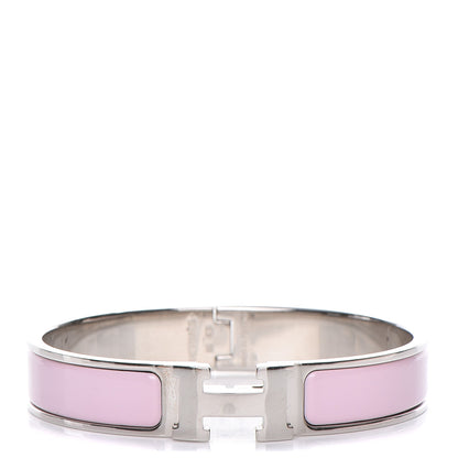Hermes Enamel Narrow Clic Clac H Bracelet GM Rose Nacarat 1 of 5