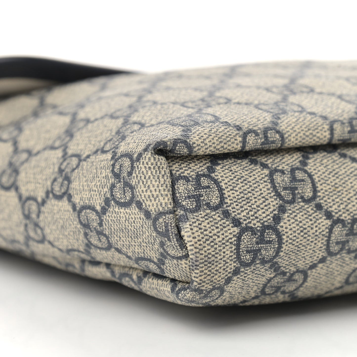 GG Plus Monogram Sellieria Calfskin Small Flap Messenger Bag Beige Blue
