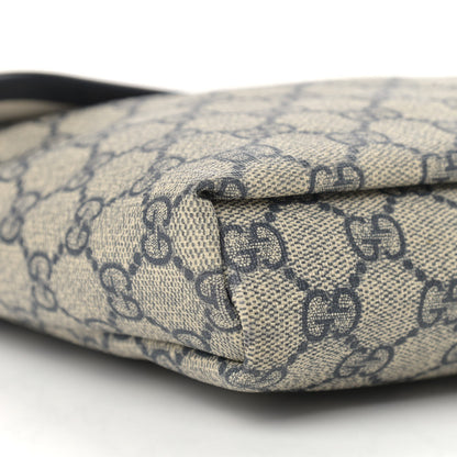 Gucci GG Plus Monogram Sellieria Calfskin Small Flap Messenger Bag Beige Blue 8 of 10