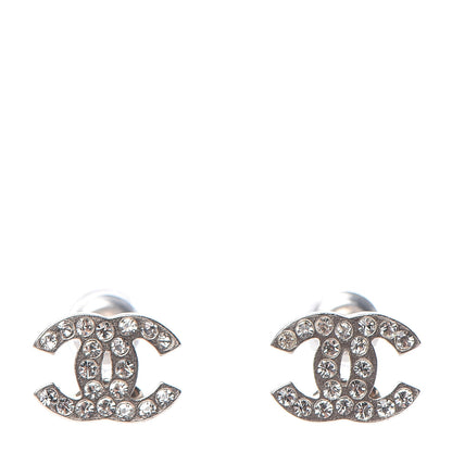 Chanel Crystal Mini Timeless CC Earrings Silver 1 of 5