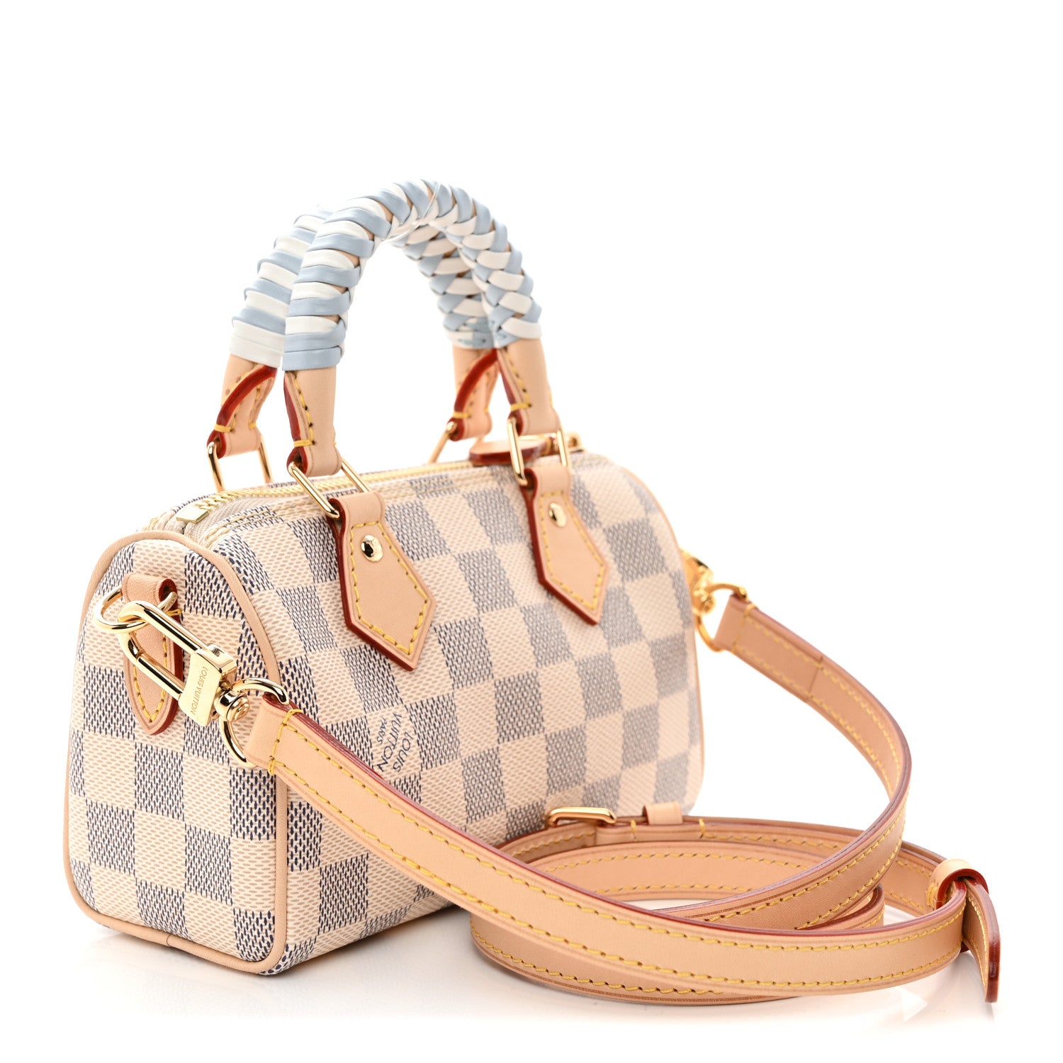 Louis Vuitton Damier Azur Braided Nano Speedy Olympus Blue White 3 of 10