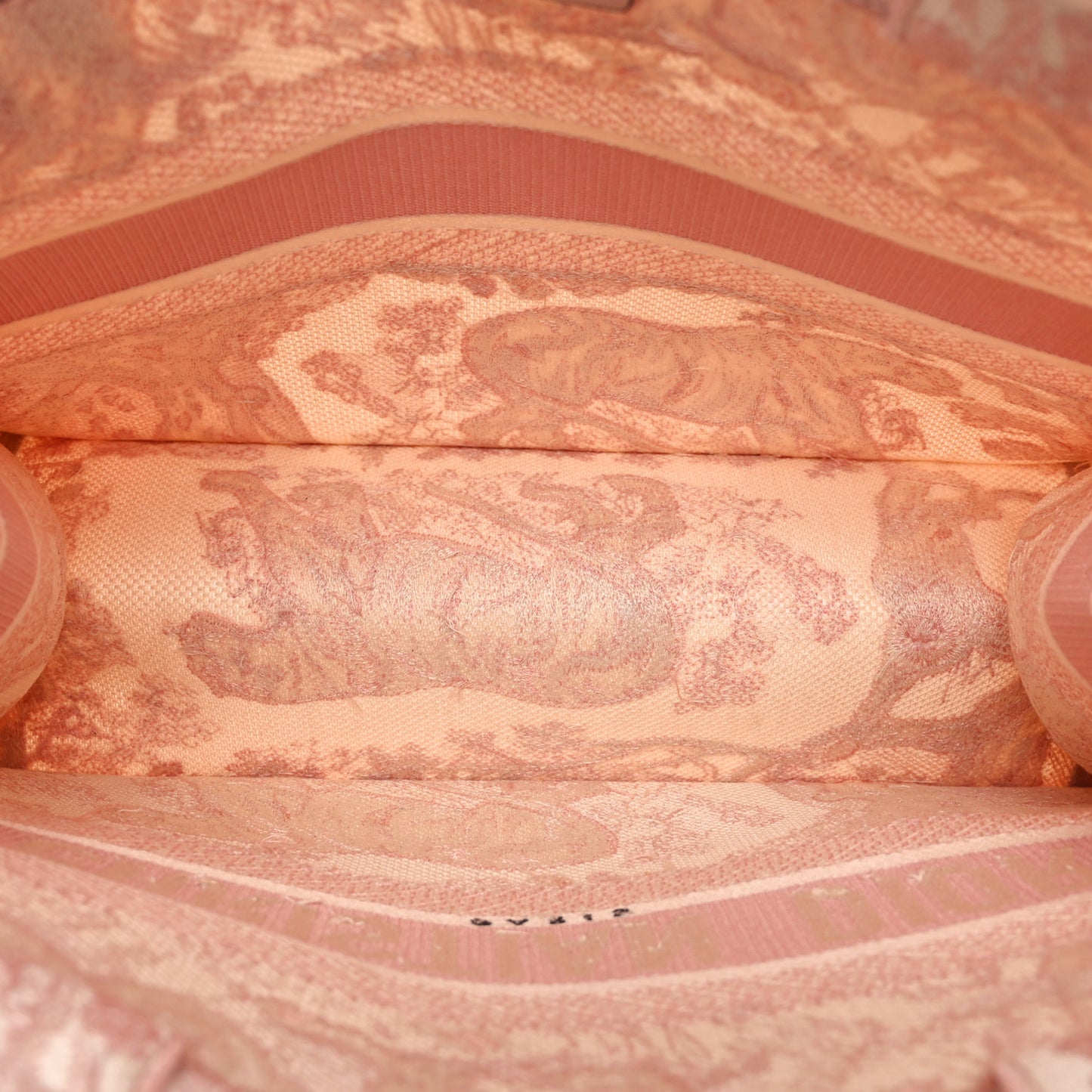 Canvas Toile De Jouy Embroidered Medium Book Tote Pink