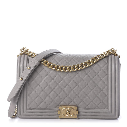 Chanel Caviar Quilted New Medium Boy Flap Grey 1 of 11