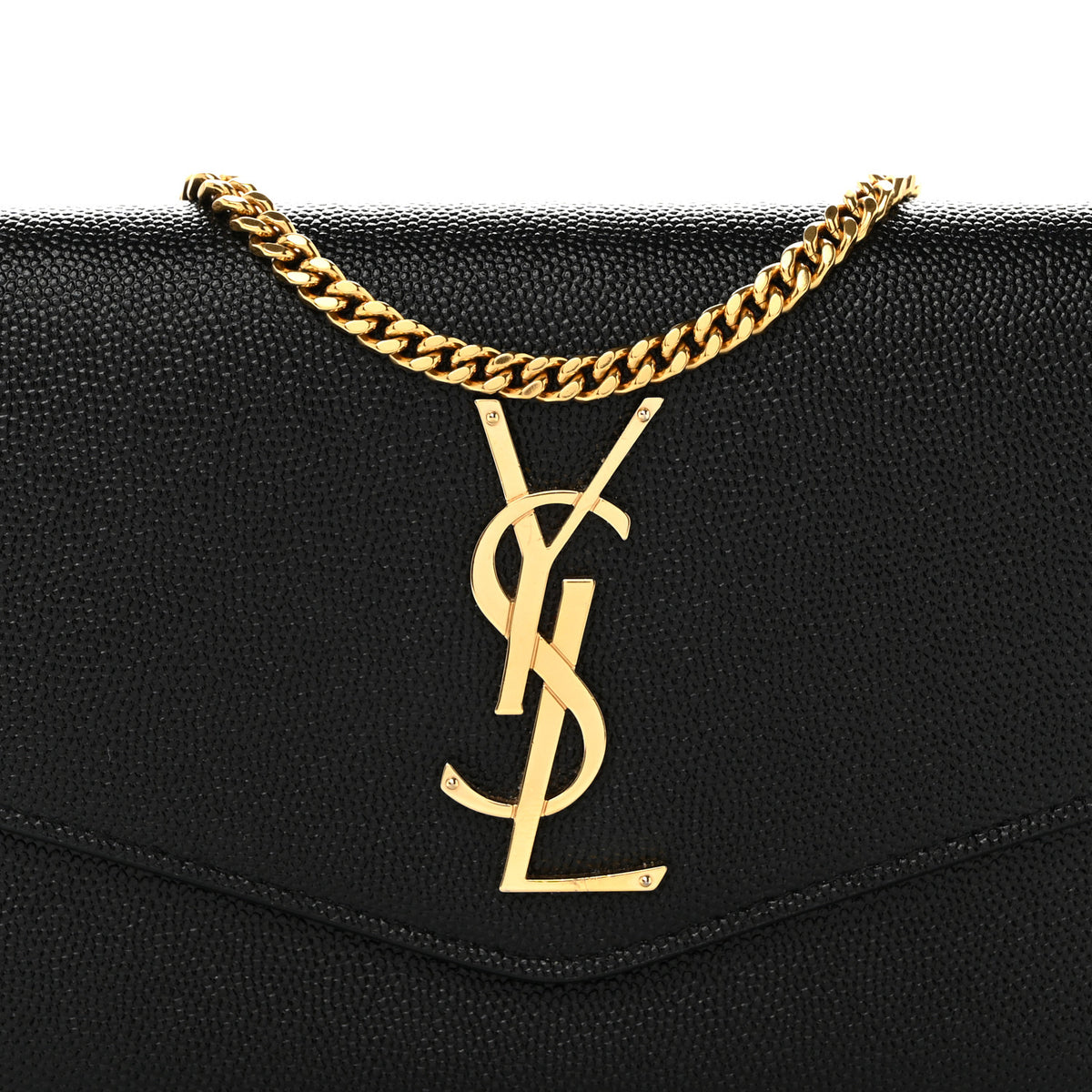 Saint Laurent Grain de Poudre Uptown Chain Wallet Black 7 of 10