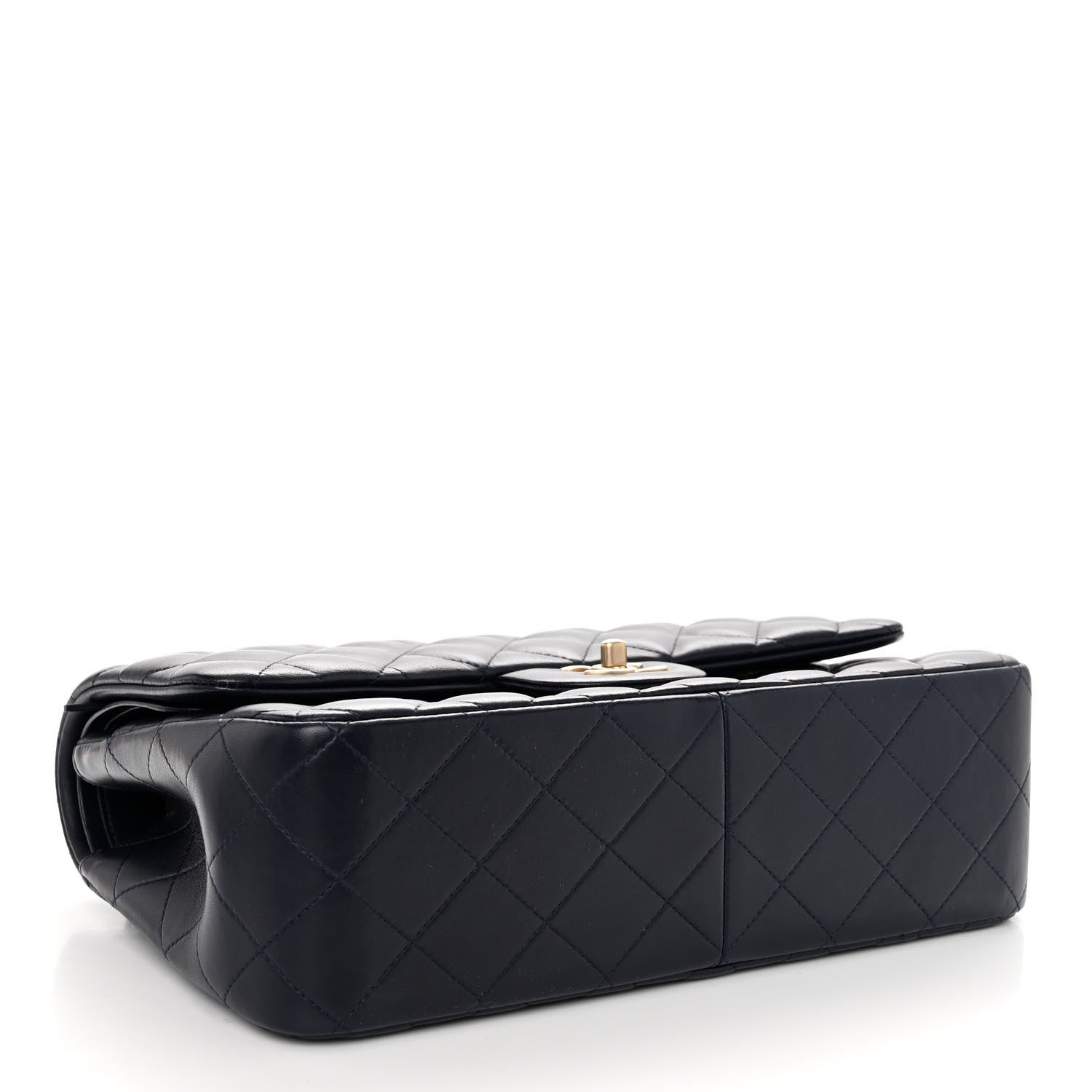 Chanel Lambskin Quilted Jumbo Double Flap Navy Blue 4 of 10