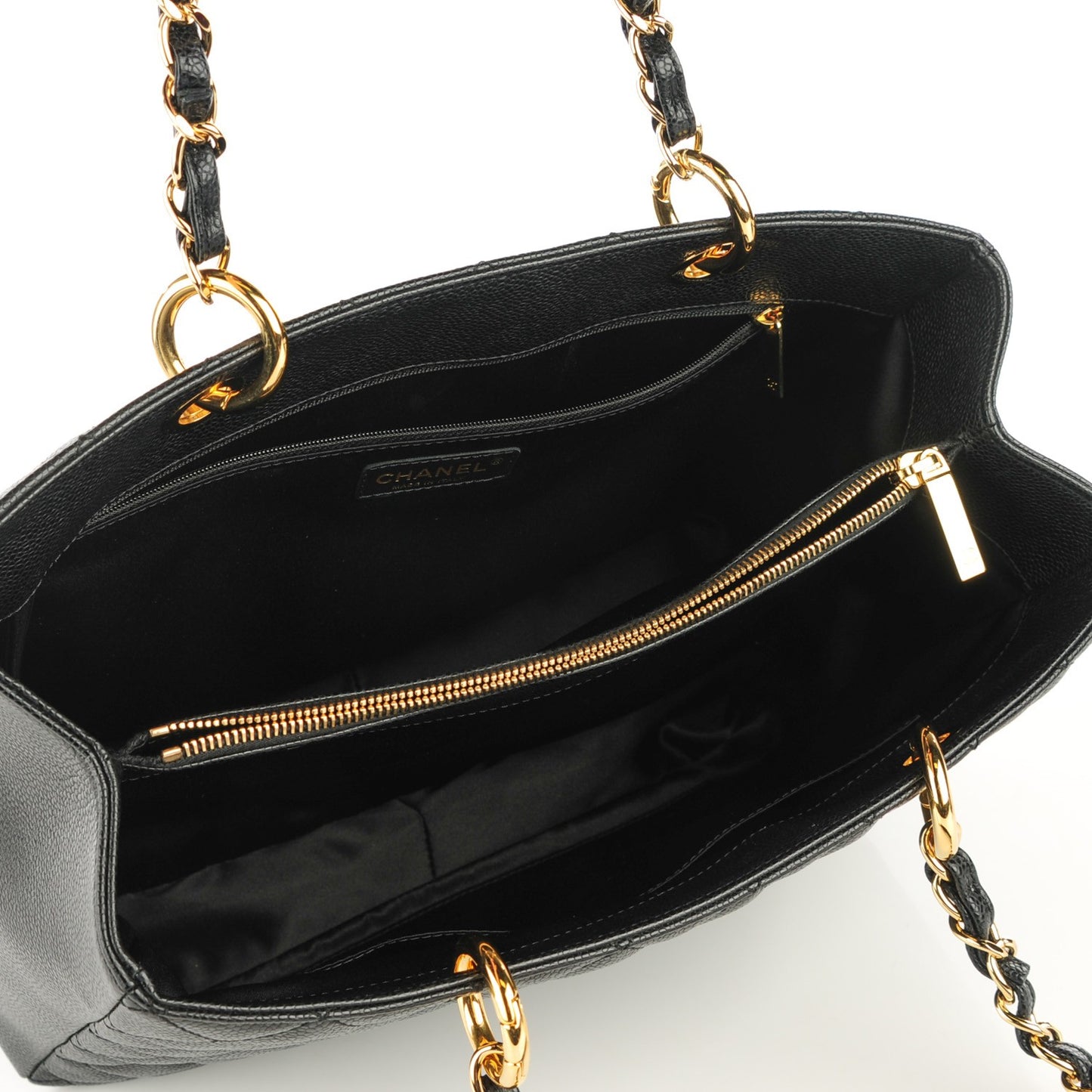 Caviar Quilted Grand Shopping Tote GST Black