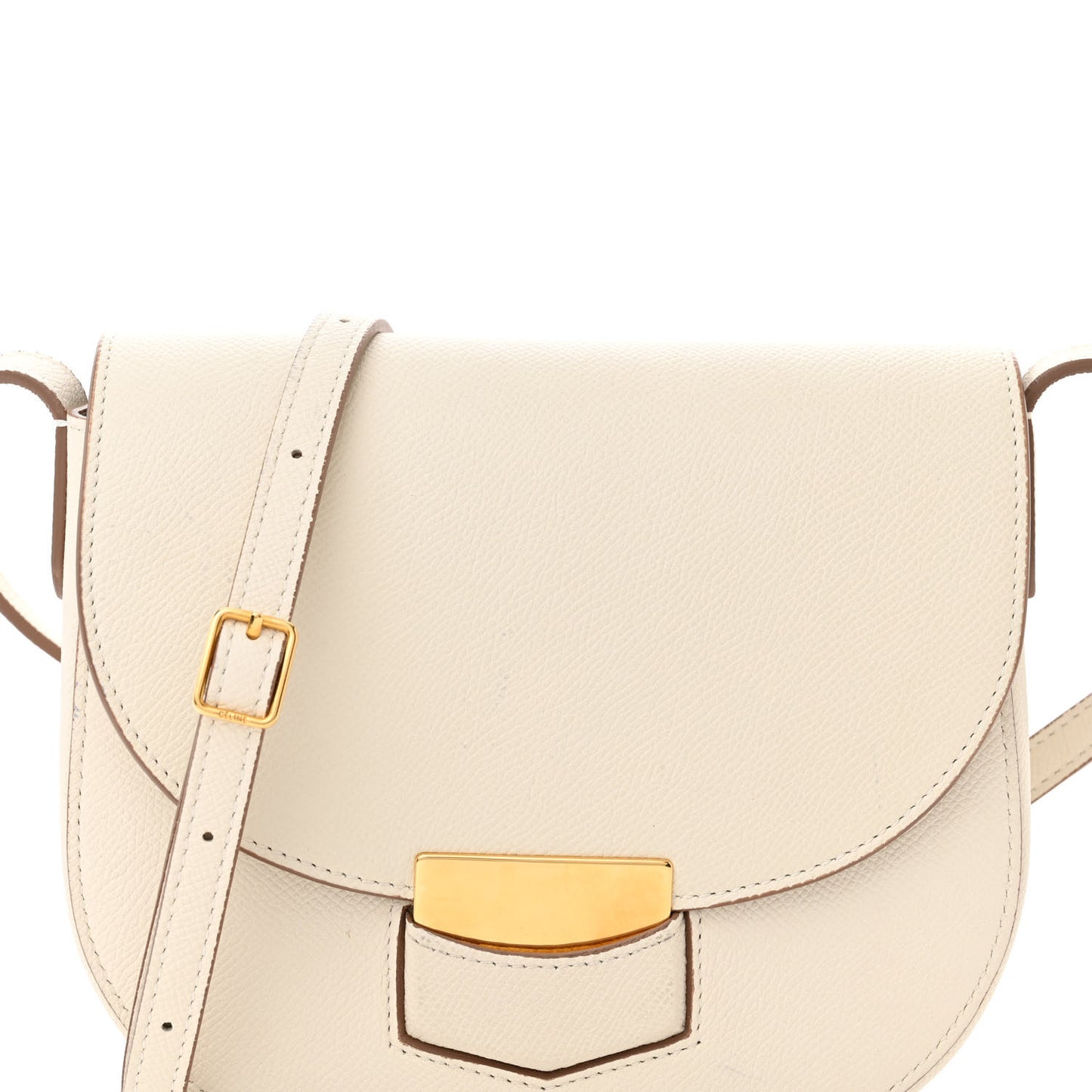 Grained Calfskin Small Trotteur White