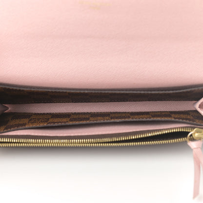 Louis Vuitton Damier Ebene Emilie Wallet Rose Ballerine 5 of 10