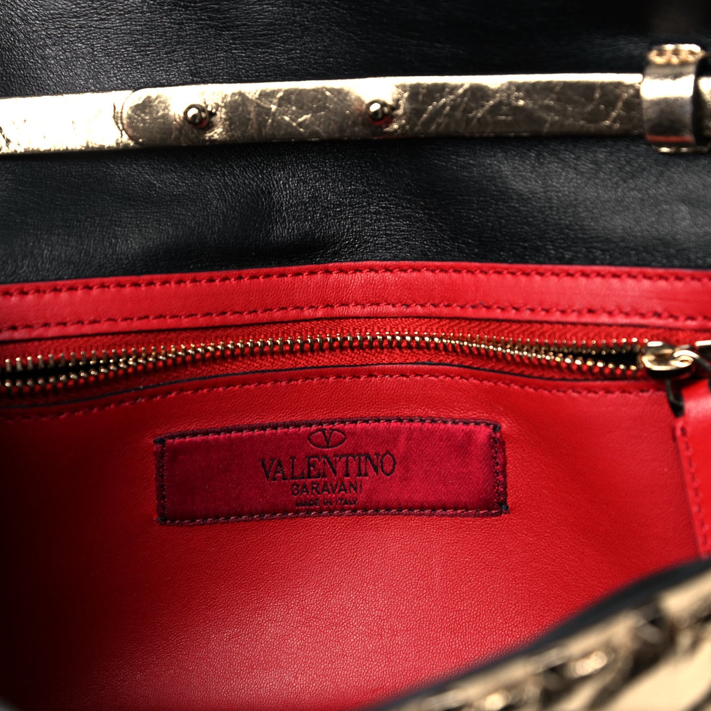 Metallic Wrinkled Lambskin Rockstud Spike Wallet on Chain Mekong
