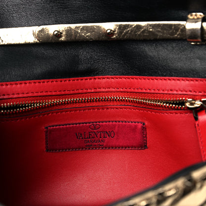 Valentino Garavani Metallic Wrinkled Lambskin Rockstud Spike Wallet on Chain Mekong 5 of 8