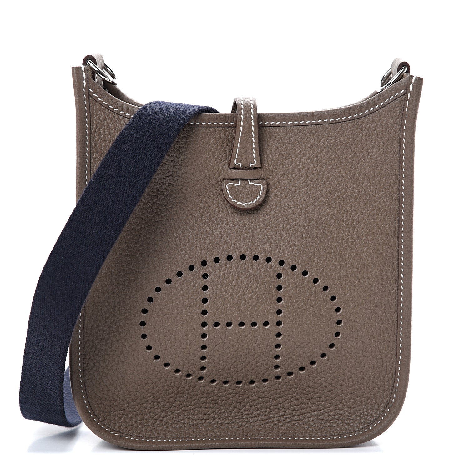 Hermes Taurillon Clemence Amazone Evelyne TPM Etoupe Bleu Indigo 1 of 10