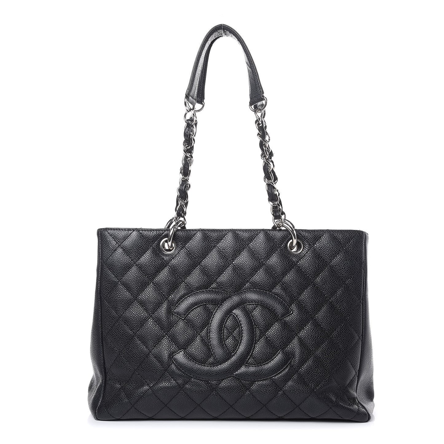Caviar Quilted Grand Shopping Tote GST Black