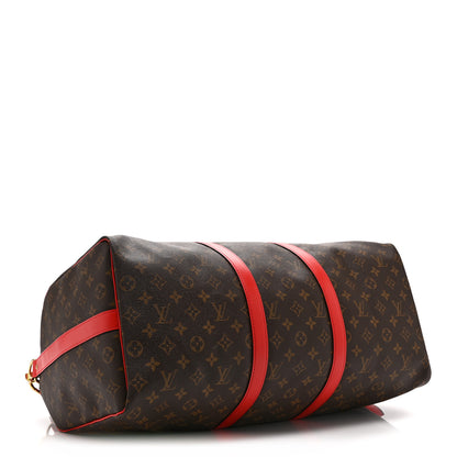 Louis Vuitton Calfskin Monogram Keepall Bandouliere 50 Coquelicot 3 of 9