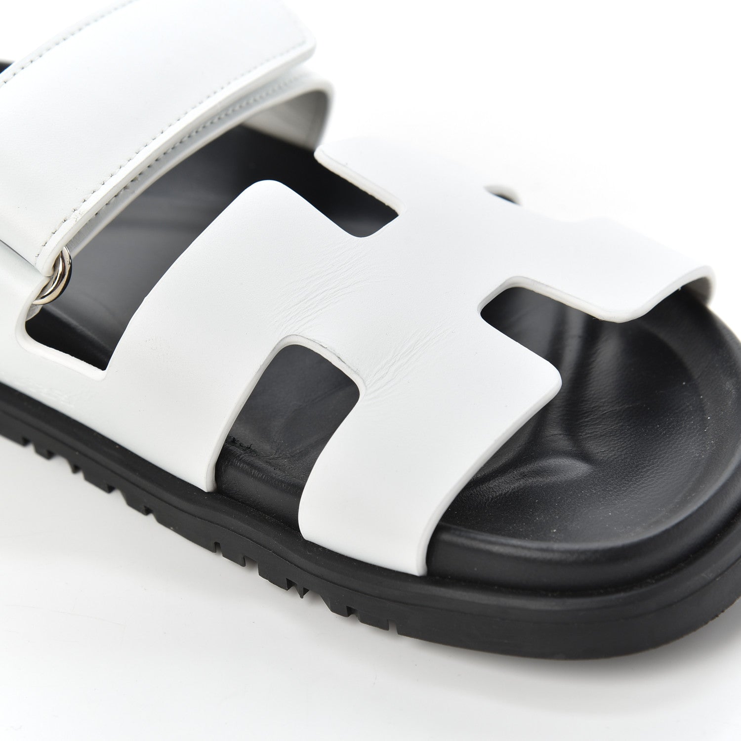 Hermes Calfskin Womens Chypre Sandals 38 White 9 of 11