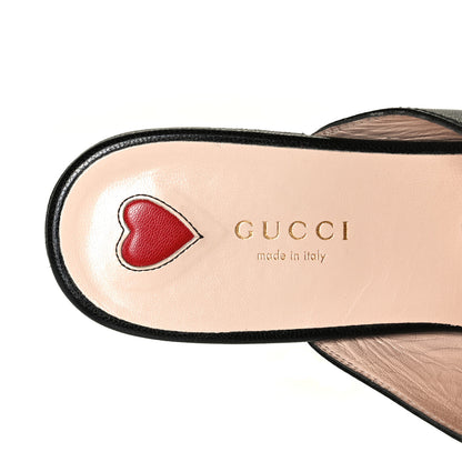 Gucci Goatskin Bee Star Embroidered Womens Princetown Slippers 38.5 Black 4 of 10