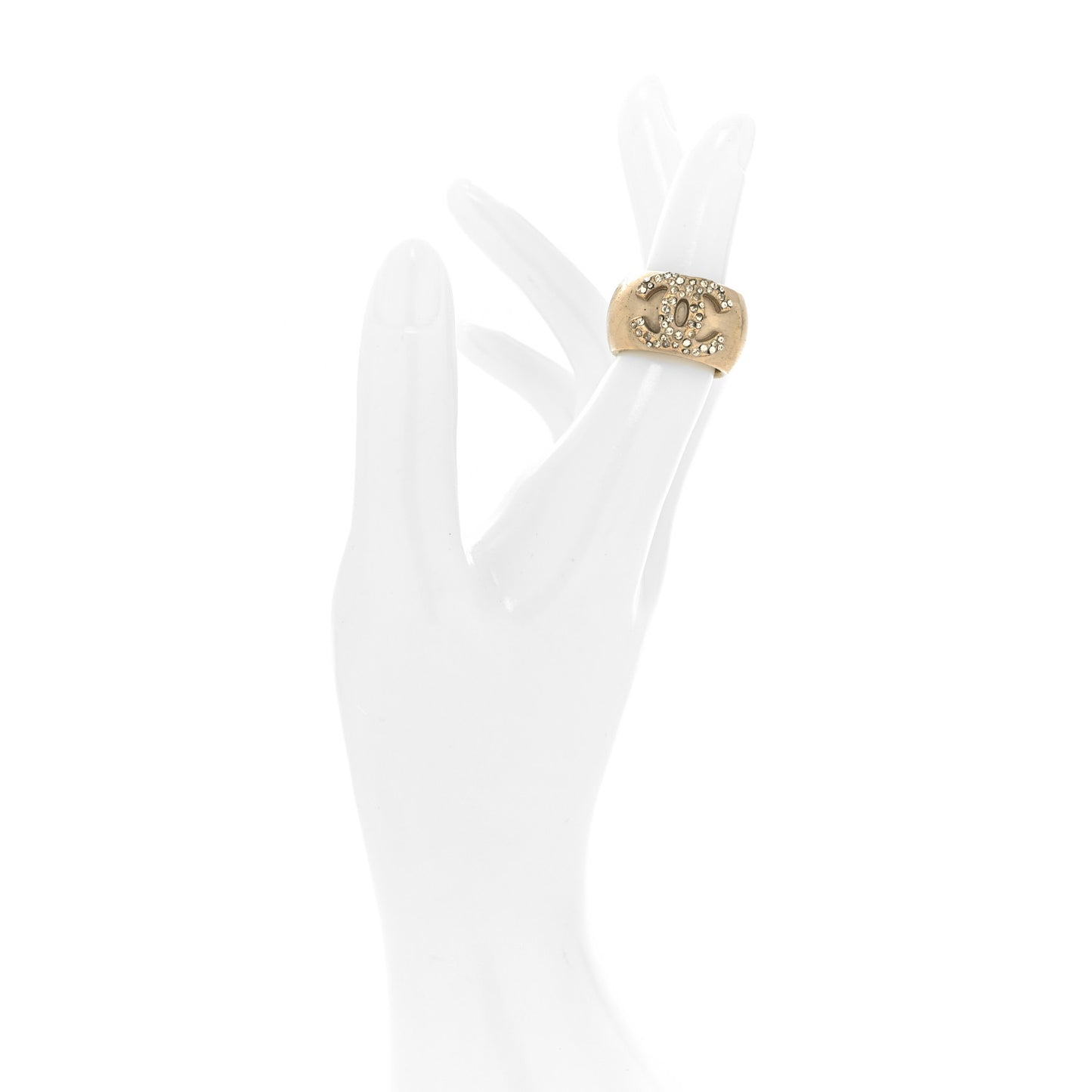 Crystal CC Wide Ring 50 5.5 Gold