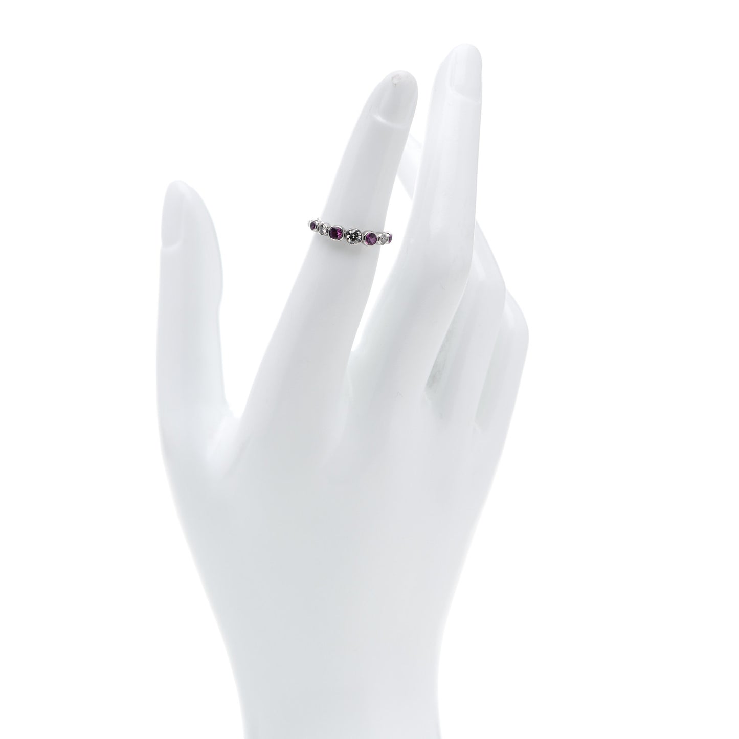 Platinum Diamond Pink Sapphire Jazz Ring 48 4.25