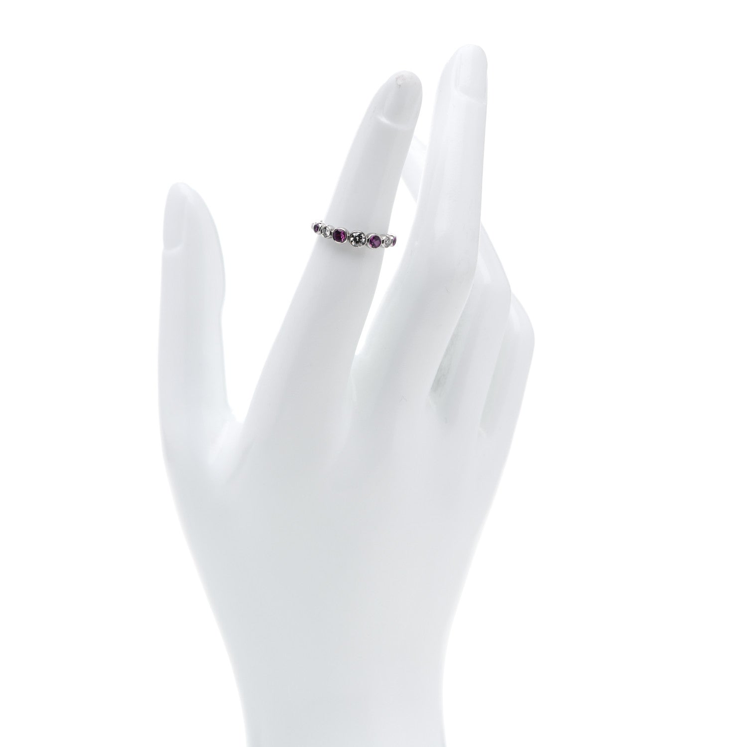Tiffany Platinum Diamond Pink Sapphire Jazz Ring 48 4.25 2 of 7