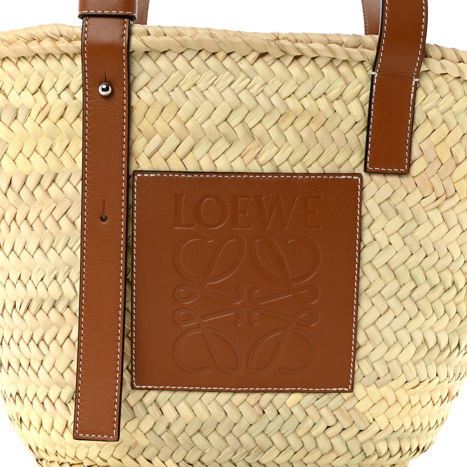 Loewe Raffia Basket Tote Bag Natural Tan 8 of 10