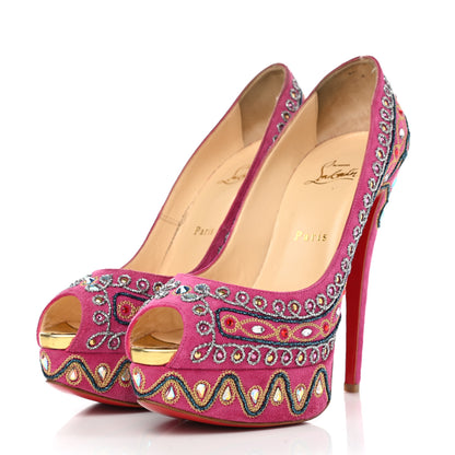 Christian Louboutin Crystal Suede Bollywoody 150 Pumps 40 Hot Pink 3 of 12