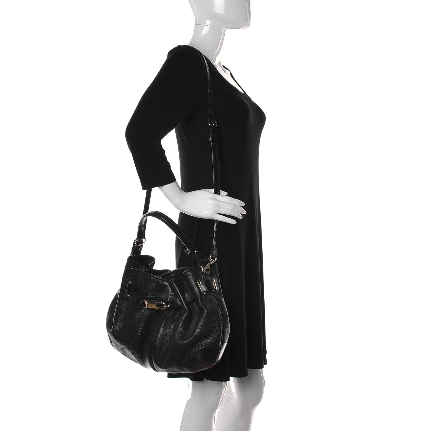 Burberry Grainy Calfskin Willenmore Hobo Black 2 of 13