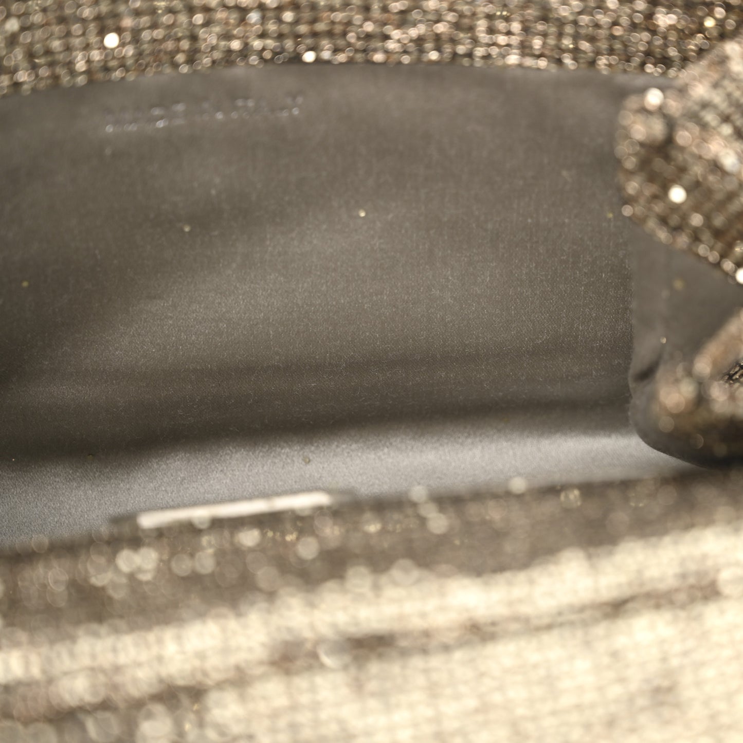 Satin Glitter Chelsea Twinkle Clutch Ebonized Gold
