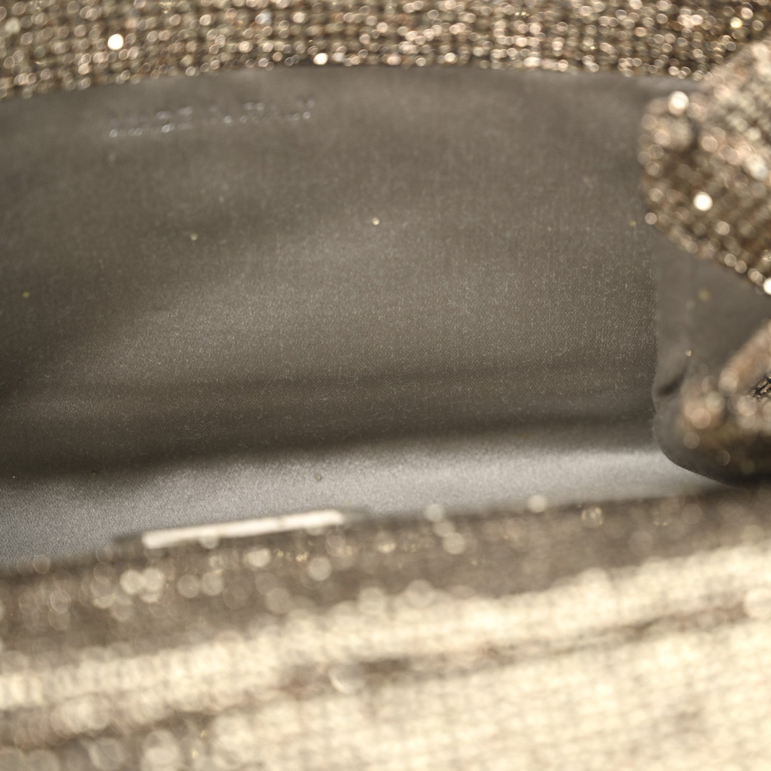 Judith Leiber Satin Glitter Chelsea Twinkle Clutch Ebonized Gold 11 of 12