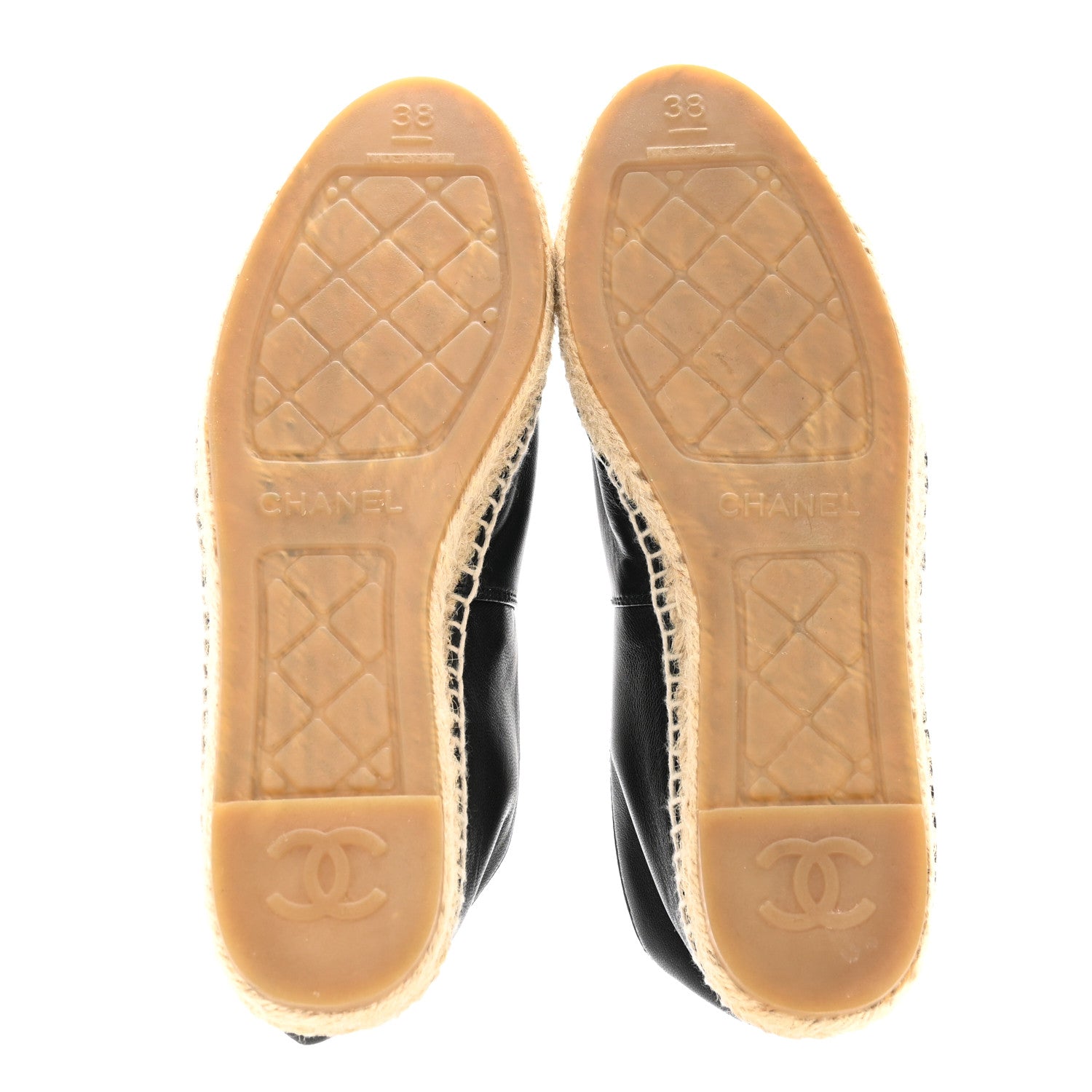 Chanel Lambskin CC Espadrilles 38 Black 5 of 13