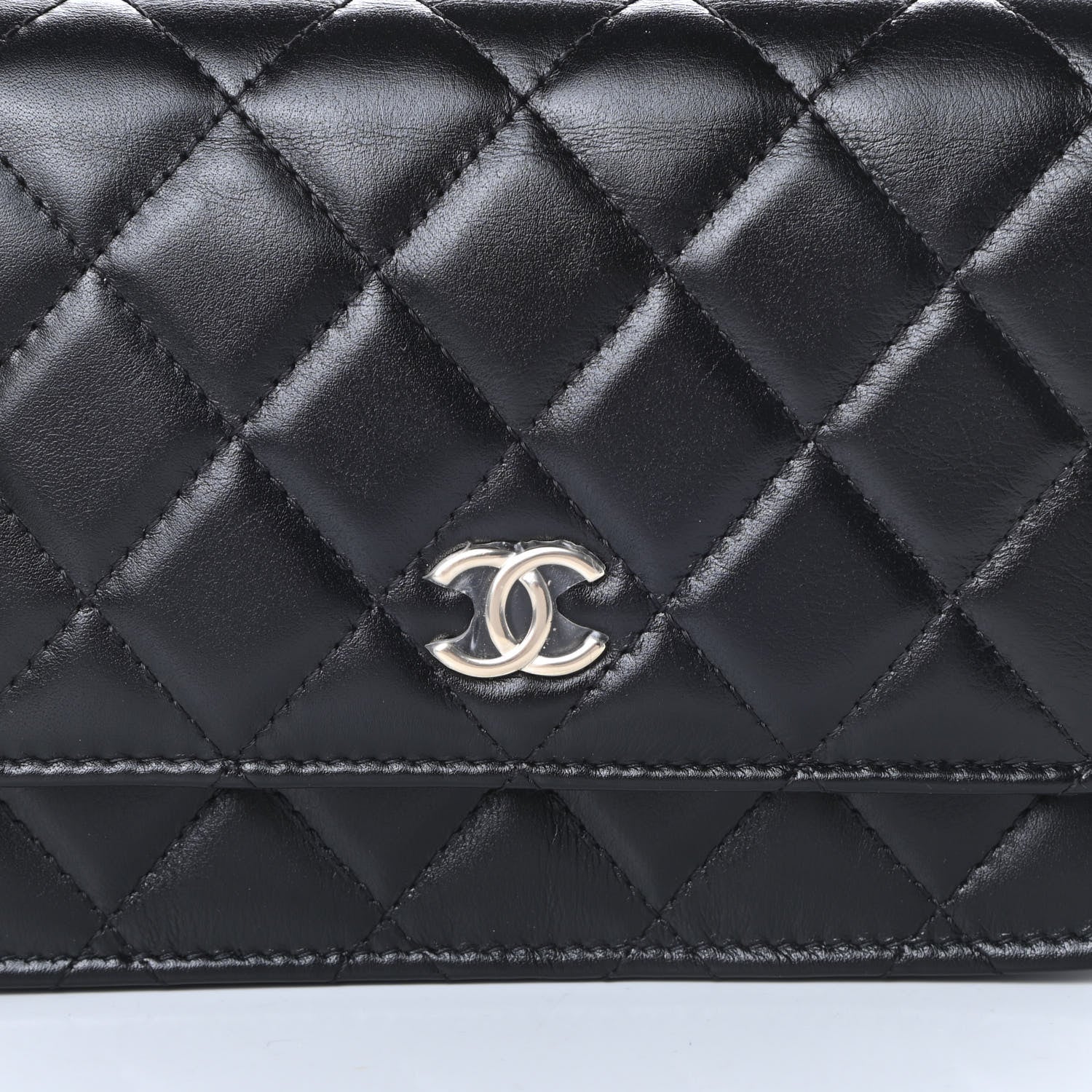 Chanel Calfskin Quilted Mini Maxi Pearls Wallet On Chain WOC Black 8 of 11