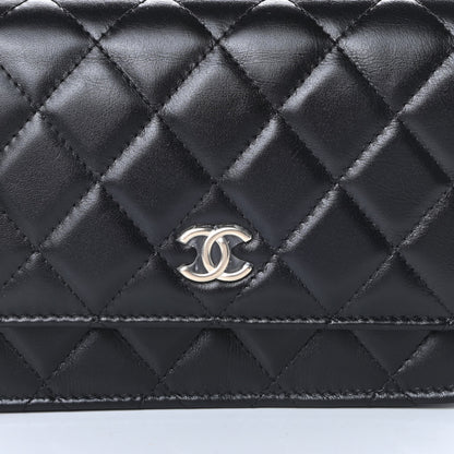 Chanel Calfskin Quilted Mini Maxi Pearls Wallet On Chain WOC Black 8 of 11