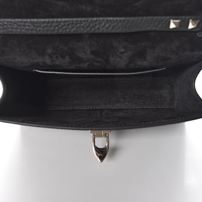 Valentino Garavani Pebbled Calfskin Medium Rockstud Flip Lock Crossbody Bag Black 5 of 9