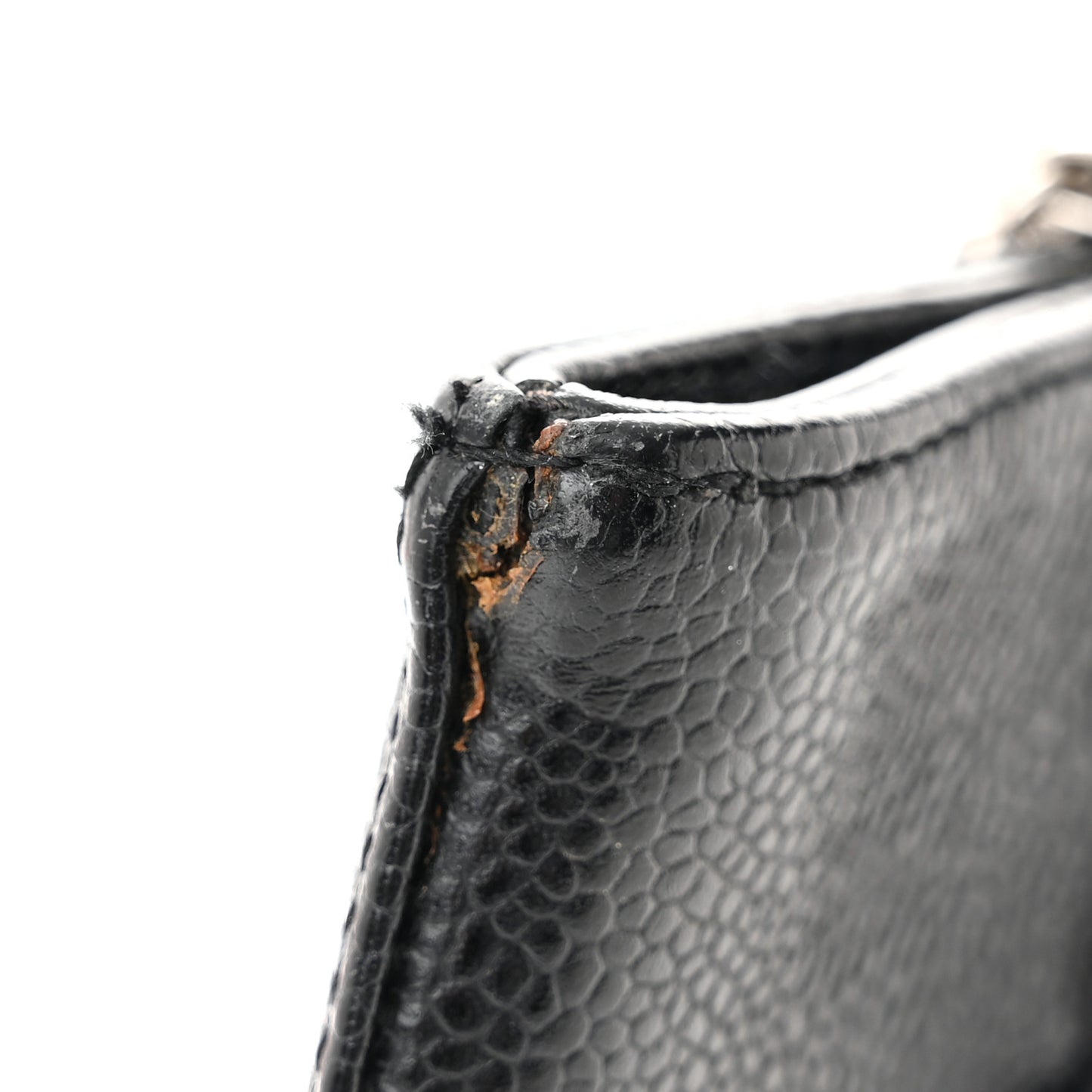 Grained Calfskin Bijoux Chain Shoulder Bag Black