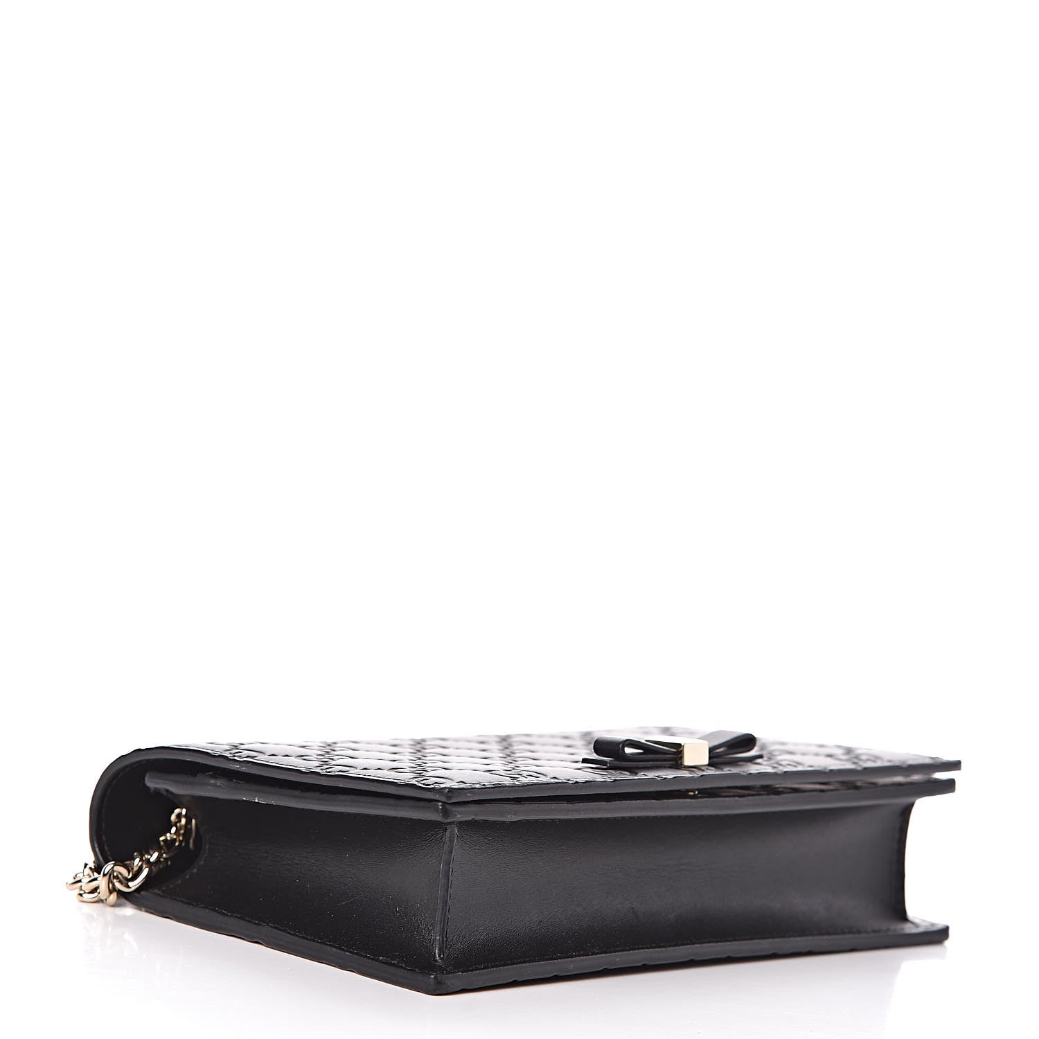 Gucci Guccissima Signature Bowy Chain Wallet Black 4 of 12