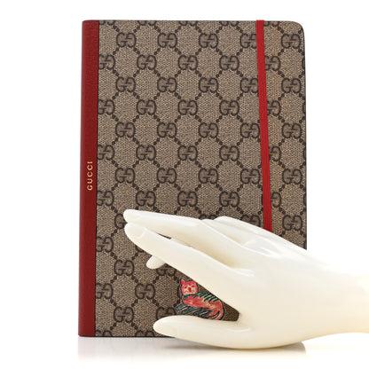 Gucci GG Supreme Monogram Pattern Red Cat Notebook Beige Multicolor New Acero 2 of 7