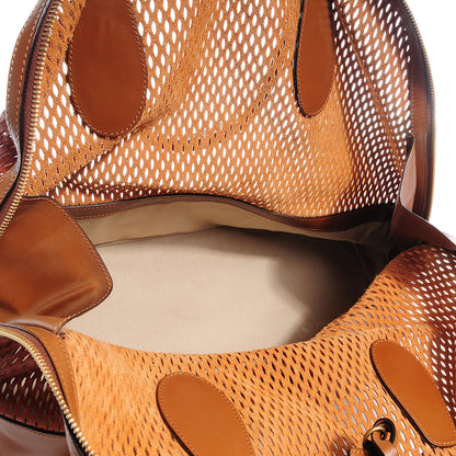 Chloe Lambskin Perforated Charlie Tote Caramel 5 of 8