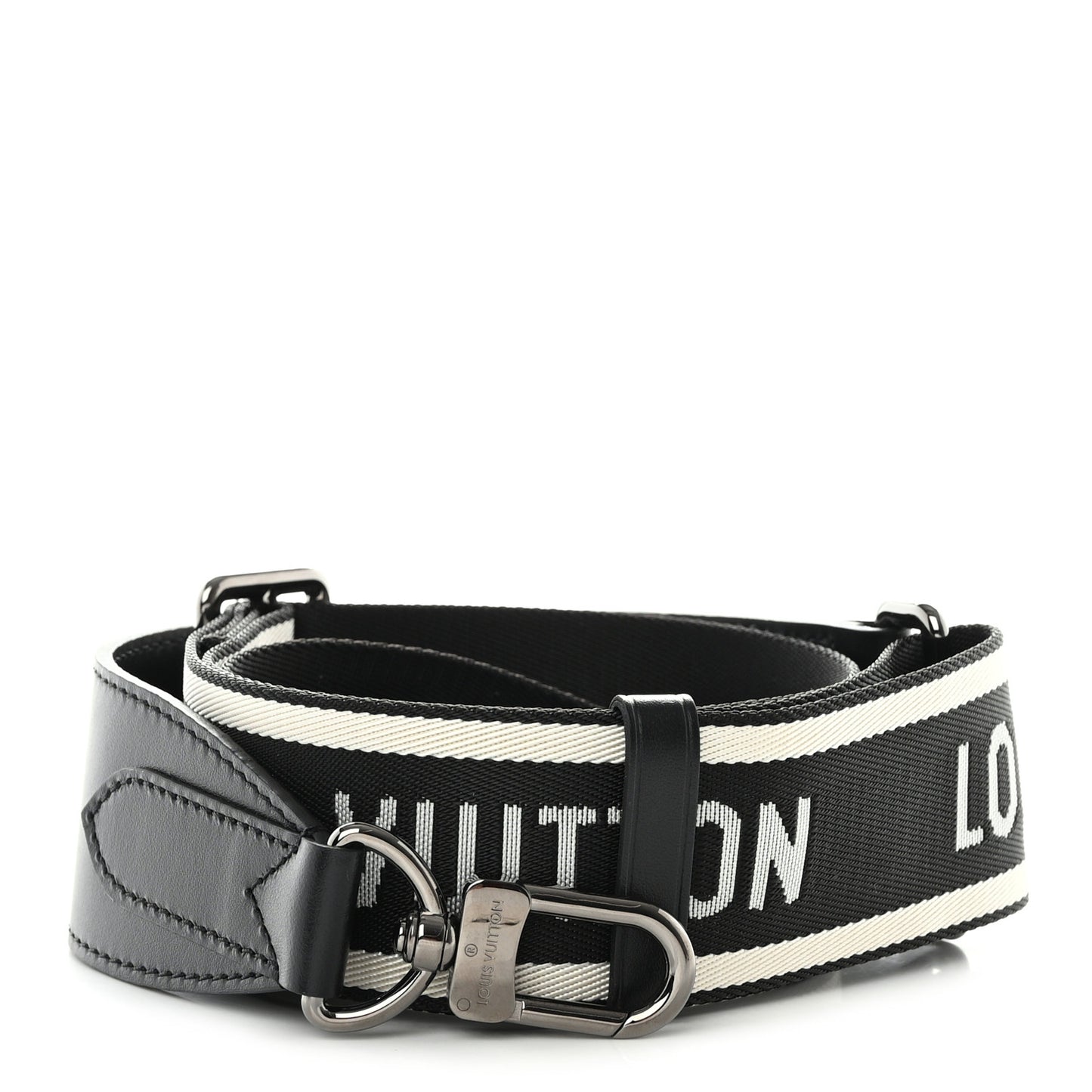 Nylon Jacquard Sporty Bandouliere Shoulder Strap Black