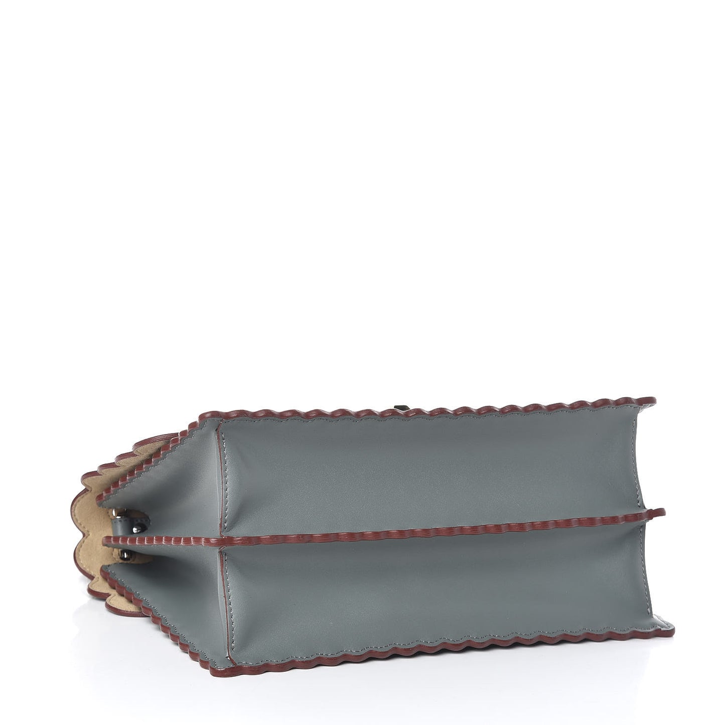 Vitello Liberty Scalloped Studded Kan I Shoulder Bag Alga