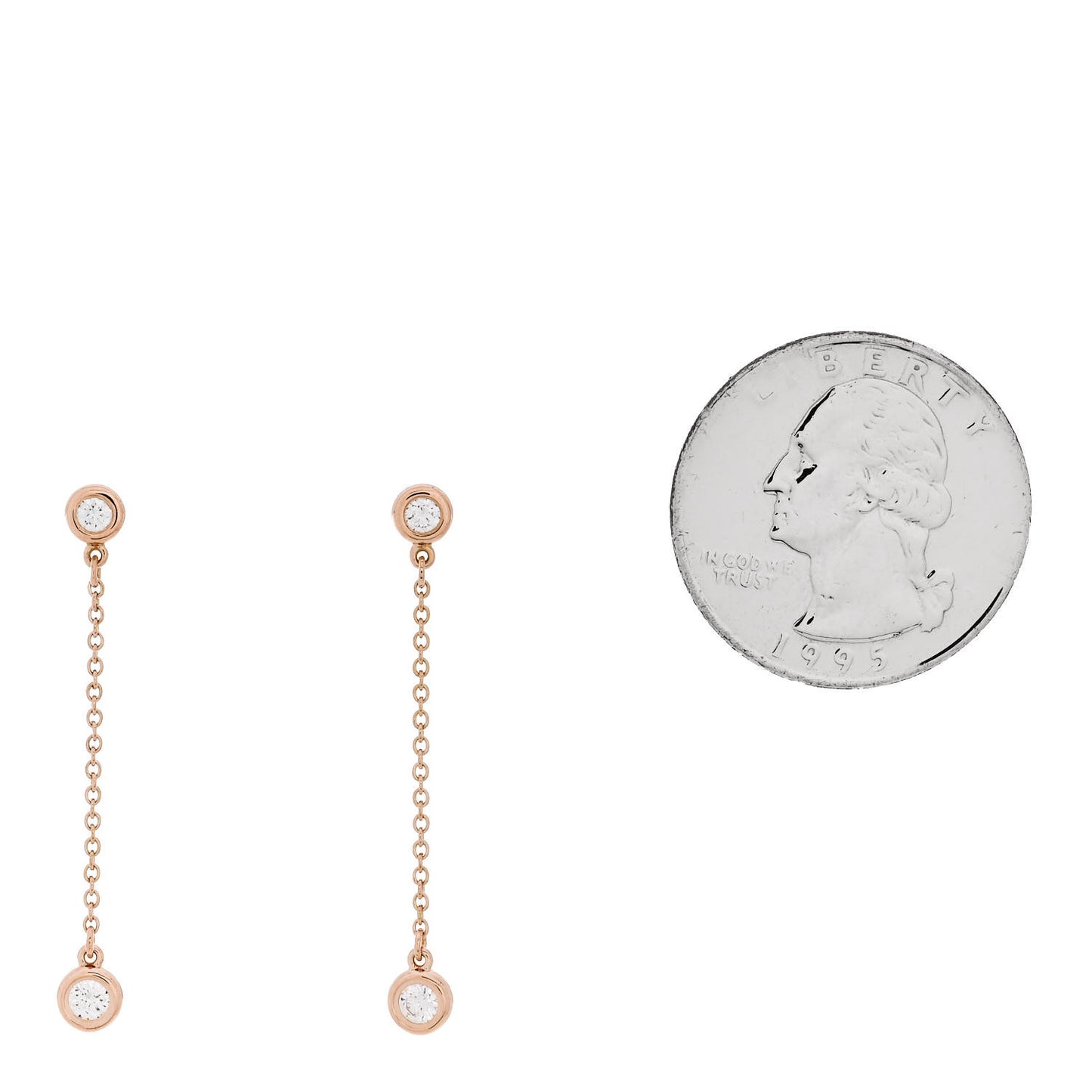 18K Rose Gold Diamond .24ctw Elsa Peretti Diamonds by the Yard Drop Earrings